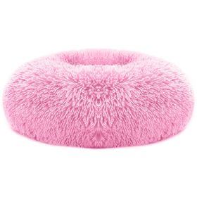 Pet Dog Bed Soft Warm Fleece Puppy Cat Bed Dog Cozy Nest Sofa Bed Cushion L Size (Color: PINK, size: L)