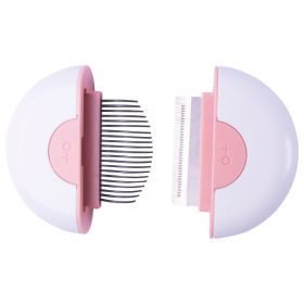 Pet Life 'LYNX' 2-in-1 Travel Connecting Grooming Pet Comb and Deshedder (Color: PINK, size: small)