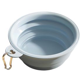 Macaron Color Portable Foldable Travel Bowl for Cats Dogs Lightweight Space-Saving Pet Feeding Drinking Outdoor Use 350ml (Color: Blue)